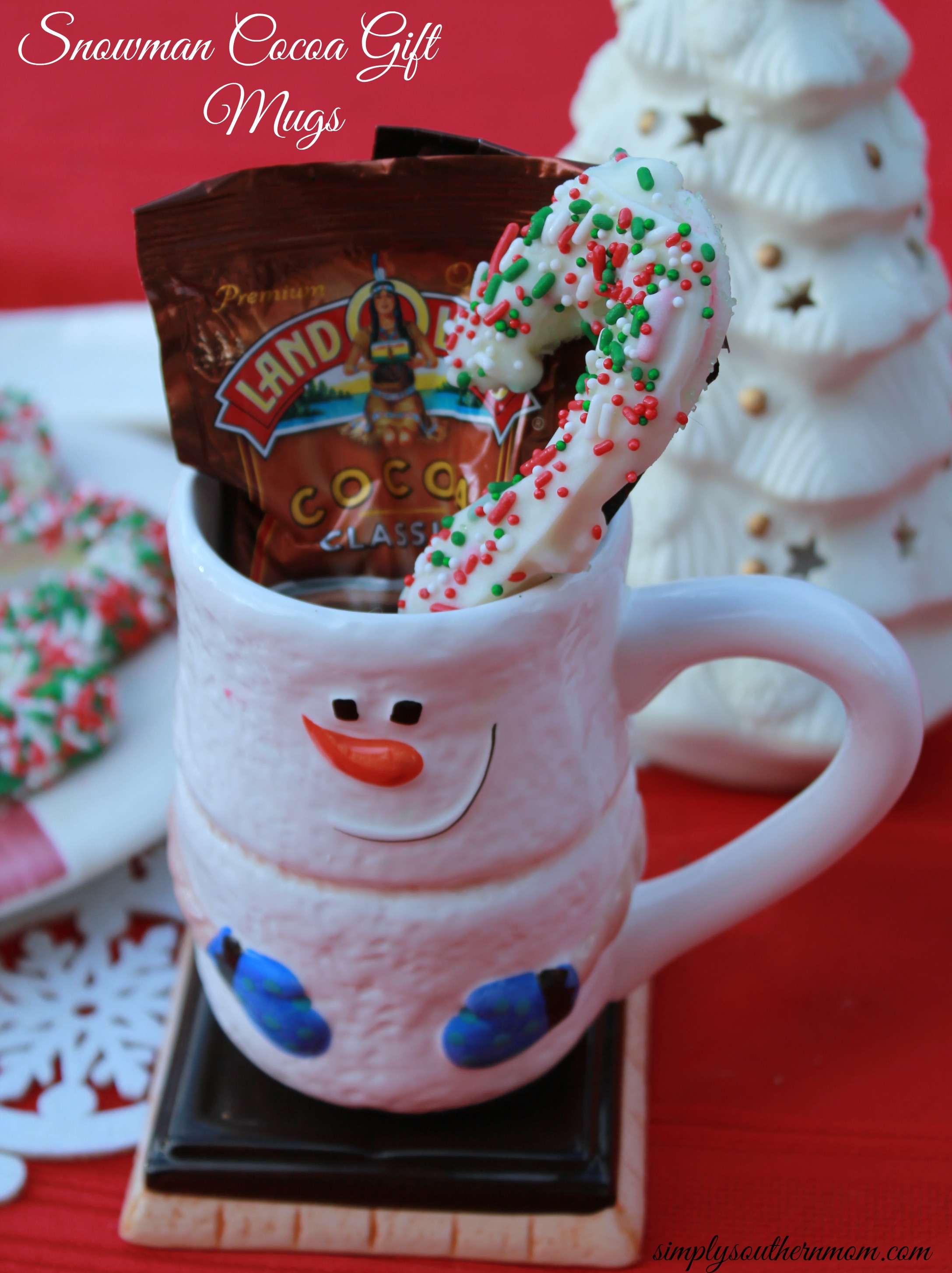 Homemade Christmas Gift Hot Cocoa Mug With Peppermint Stir Sticks 