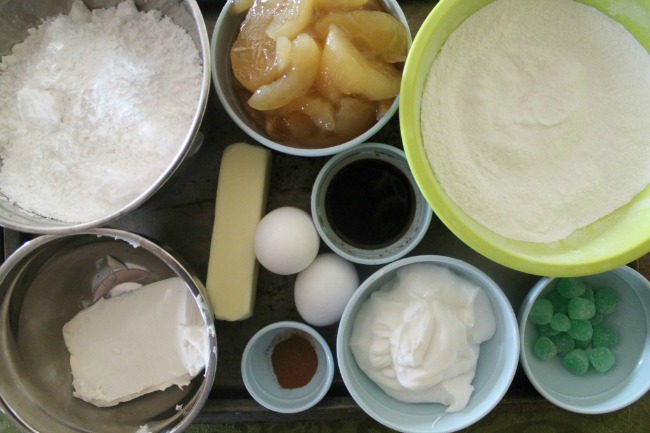 Ingredients for caramel apple cupcakes 