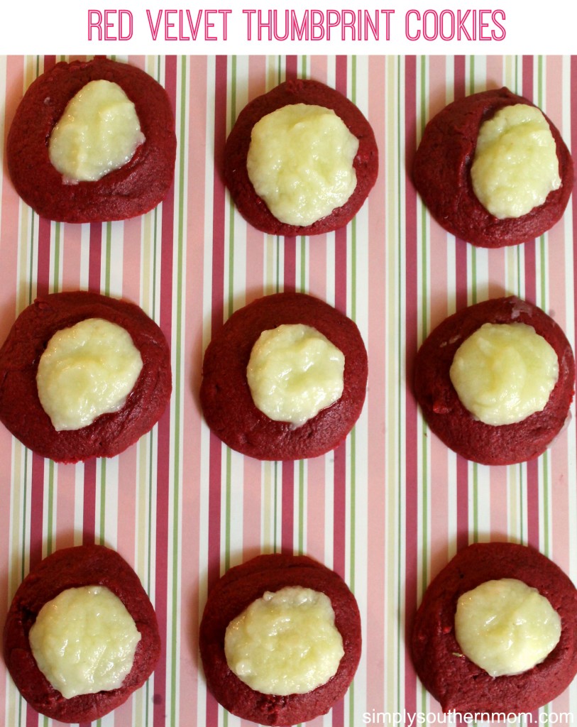 Red Velvet Thumbprint Cookies