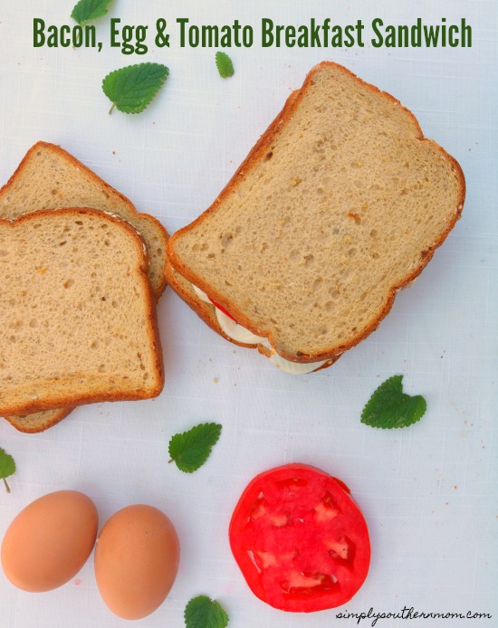 Bacon Egg and Tomato Breakfast Sandwich