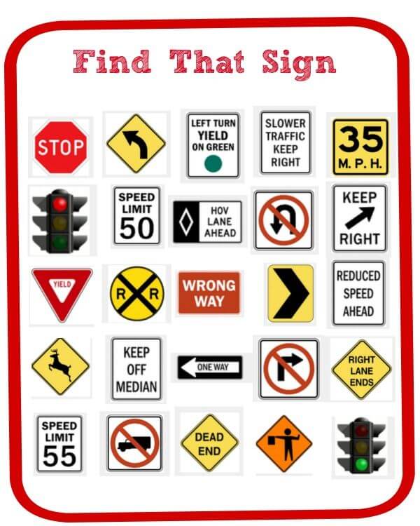 Free Printable Find That Sign Car Game Simply Southern Mom